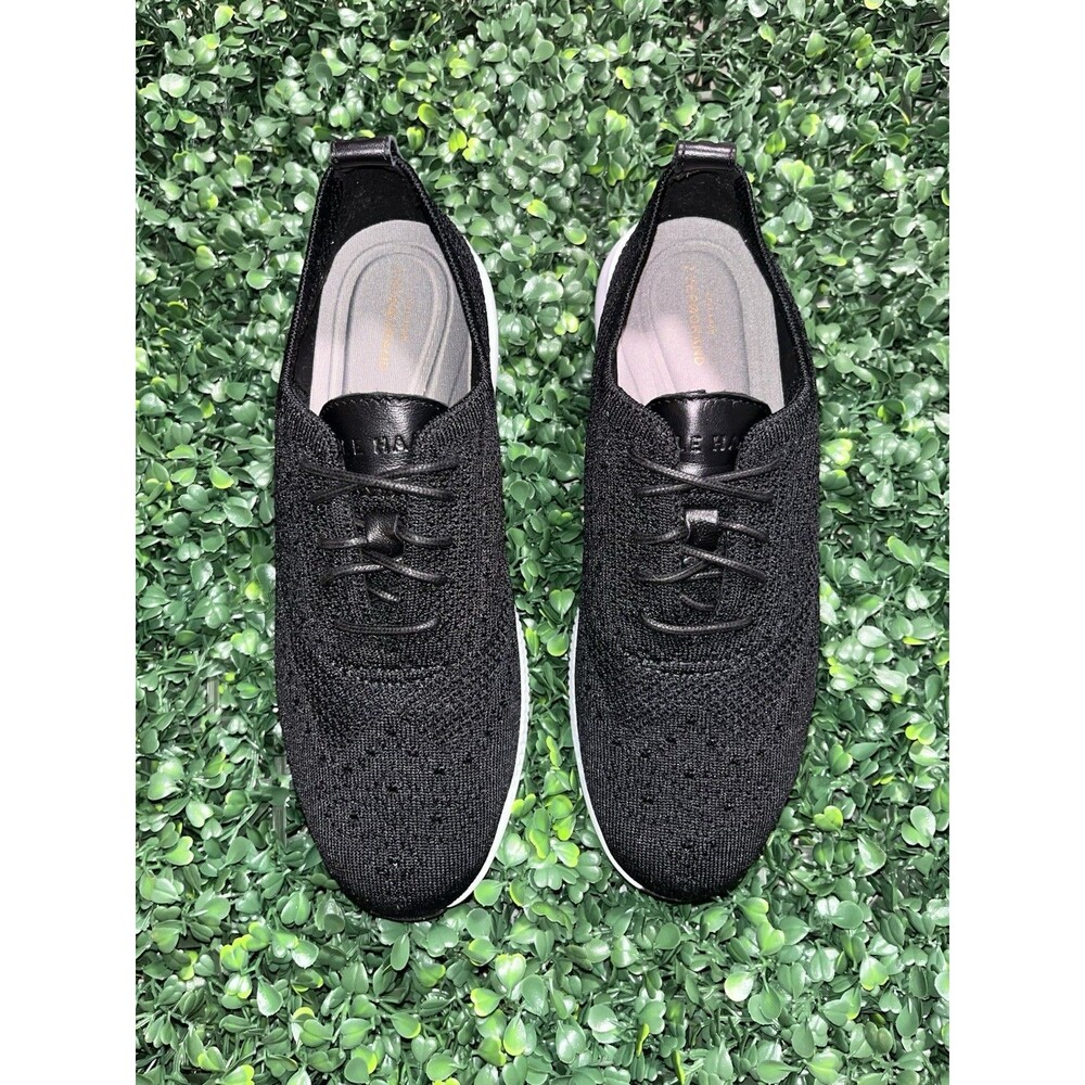 Cole Haan 2 ZeroGrand Stitchlite Oxford Shoes W11511 Black Knit Womens Size 7
